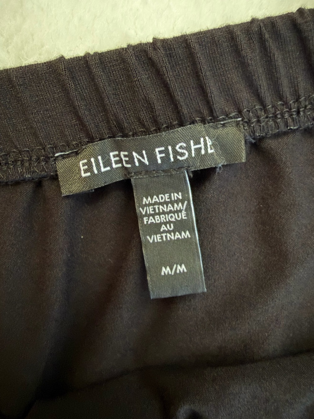 Eileen Fisher Black Stretch Jersey Knit A-Line Midi Skirt - Size Medium - Picture 5 of 11